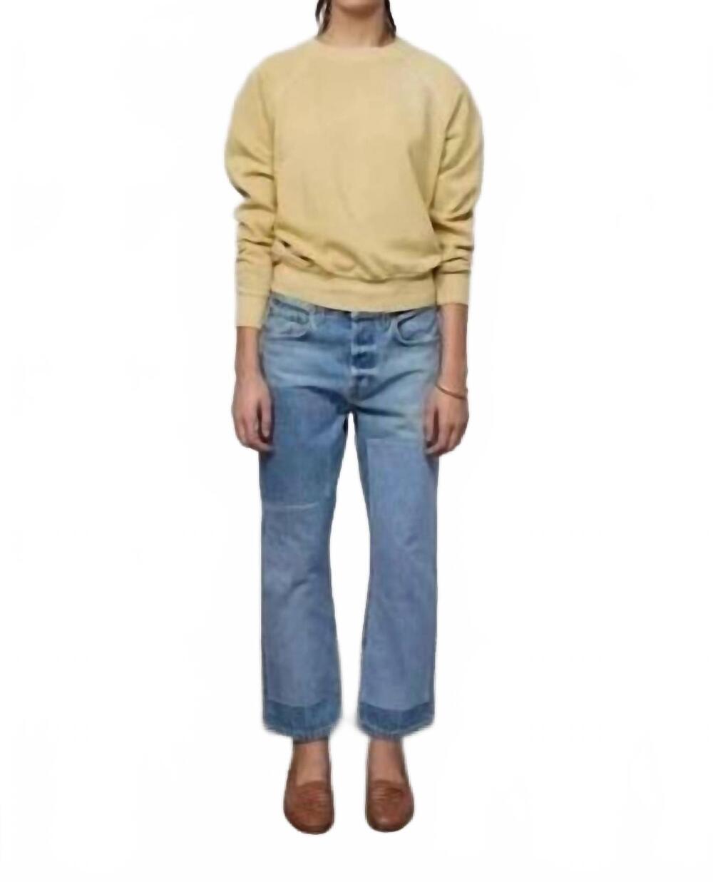 NEW B SIDES marcel straight crop jeans in patch